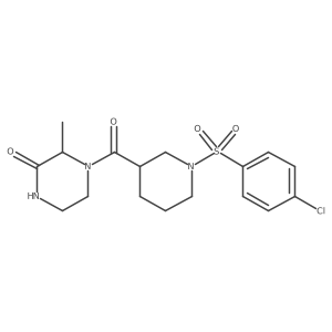 4-(1-((4-Chlorophenyl)sulfonyl)piperidine-3-carbonyl)-3-methylpiperazin-2-one结构式