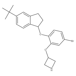 3-[5-Bromo-2-(5-tert-butyl-indan-1-yloxy)-phenoxy]-azetidine结构式