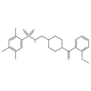 2,4,5-trimethyl-N-((1-(2-(methylthio)nicotinoyl)piperidin-4-yl)methyl)benzenesulfonamide结构式