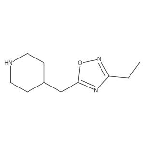 4-[(3-Ethyl-1,2,4-oxadiazol-5-yl)methyl]piperidine结构式
