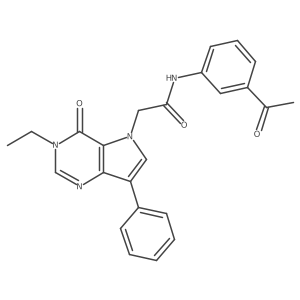 N-(3-acetylphenyl)-2-(3-ethyl-4-oxo-7-phenyl-3,4-dihydro-5H-pyrrolo[3,2-d]pyrimidin-5-yl)acetamide Structure