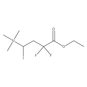 2,2-Difluoro-4-iodo-4-(trimethylsilyl)butanoic acid ethyl ester结构式