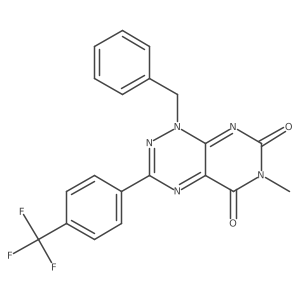 1-Benzyl-6-methyl-3-(4-(trifluoromethyl)phenyl)pyrimido[5,4-e][1,2,4]triazine-5,7(1H,6H)-dione Structure