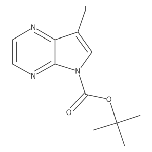 tert-butyl 7-iodo-5H-pyrrolo[2,3-b]pyrazine-5-carboxylate结构式