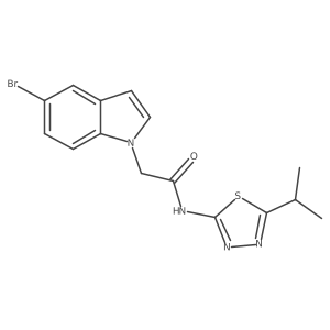 2-(5-bromo-1H-indol-1-yl)-N-[(2E)-5-(propan-2-yl)-1,3,4-thiadiazol-2(3H)-ylidene]acetamide Structure