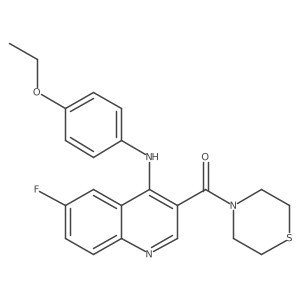 (4-((4-Ethoxyphenyl)amino)-6-fluoroquinolin-3-yl)(thiomorpholino)methanone结构式