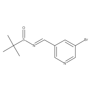 (R)-N-[(E)-(5-bromopyridin-3-yl)methylidene]-2-methylpropane-2-sulfinamide Structure