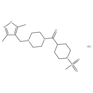 (4-((3,5-Dimethylisoxazol-4-yl)methyl)piperazin-1-yl)(1-(methylsulfonyl)piperidin-4-yl)methanone hydrochloride结构式