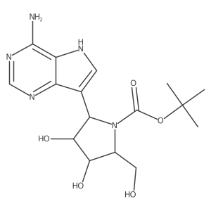 (2S,3S,4R,5R)-tert-butyl 2-(4-amino-5H-pyrrolo[3,2-d]pyrimidin-7-yl)-3,4-dihydroxy-5-(hydroxymethyl)pyrrolidine-1-carboxylate Structure
