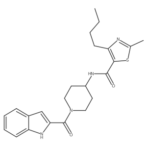 4-butyl-N-[1-(1H-indol-2-ylcarbonyl)piperidin-4-yl]-2-methyl-1,3-thiazole-5-carboxamide结构式