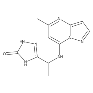 5-{1-[(5-methylpyrazolo[1,5-a]pyrimidin-7-yl)amino]ethyl}-2,4-dihydro-3H-1,2,4-triazol-3-one结构式