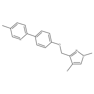 2-(4-((4-Iodo-1-methyl-1H-pyrazol-3-yl)methoxy)phenyl)-5-methylpyridine结构式