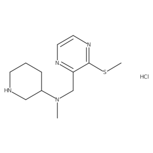 (R)-N-methyl-N-((3-(methylthio)pyrazin-2-yl)methyl)piperidin-3-amine hydrochloride Structure