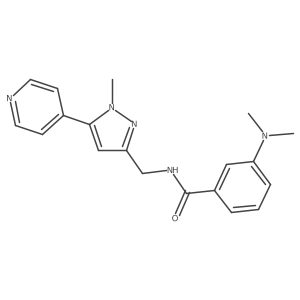 3-(dimethylamino)-N-((1-methyl-5-(pyridin-4-yl)-1H-pyrazol-3-yl)methyl)benzamide Structure
