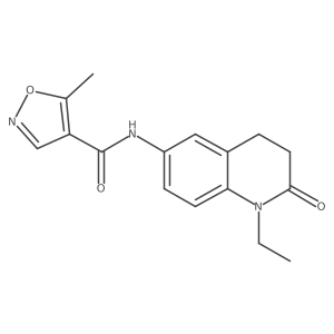 N-(1-ethyl-2-oxo-1,2,3,4-tetrahydroquinolin-6-yl)-5-methylisoxazole-4-carboxamide结构式