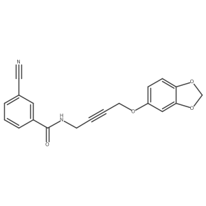 N-(4-(benzo[d][1,3]dioxol-5-yloxy)but-2-yn-1-yl)-3-cyanobenzamide结构式