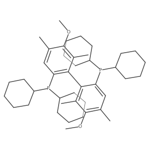 (1S)-(5,5'-Dimethoxy-4,4',6,6'-tetramethyl-[1,1'-biphenyl]-2,2'-diyl)bis(dicyclohexylphosphane)结构式