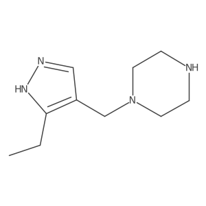 1-((3-ethyl-1H-pyrazol-4-yl)methyl)piperazine结构式