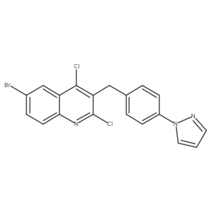 3-(4-(1H-pyrazol-1-yl)benzyl)-6-bromo-2,4-dichloroquinoline结构式