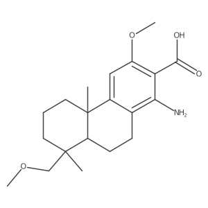 2-Phenanthrenecarboxylic acid, 1-amino-4b,5,6,7,8,8a,9,10-octahydro-3-methoxy-8-(methoxymethyl)-4b,8-dimethyl-, [4bS-(4bI+/-,8I+/-,8aI(2))]-结构式