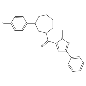 (3-(4-fluorophenyl)azepan-1-yl)(1-methyl-3-phenyl-1H-pyrazol-5-yl)methanone Structure