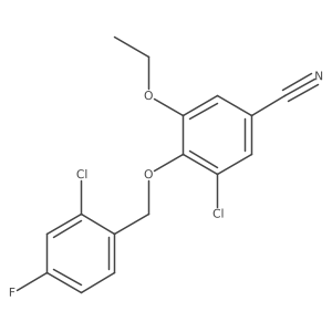 3-Chloro-4-((2-chloro-4-fluorobenzyl)oxy)-5-ethoxybenzonitrile结构式