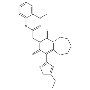 2-[4-(5-ethyl-1,2,4-oxadiazol-3-yl)-1,3-dioxo-3,5,6,7,8,9-hexahydropyrimido[1,6-a]azepin-2(1H)-yl]-N-(2-methoxyphenyl)acetamide Structure
