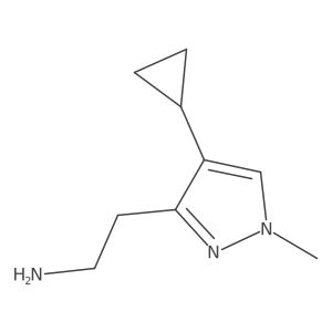 2-(4-Cyclopropyl-1-methyl-1H-pyrazol-3-yl)ethan-1-amine结构式