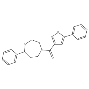 (7-Phenyl-1,4-thiazepan-4-yl)(5-phenylisoxazol-3-yl)methanone结构式