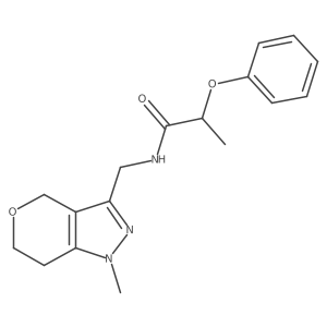 N-((1-methyl-1,4,6,7-tetrahydropyrano[4,3-c]pyrazol-3-yl)methyl)-2-phenoxypropanamide结构式