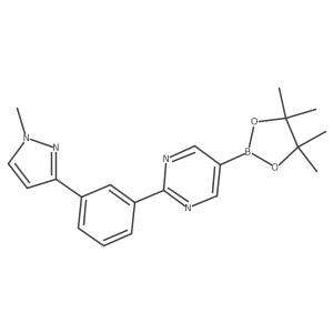 2-[3-(1-Methylpyrazol-3-yl)phenyl]-5-(4,4,5,5-tetramethyl-1,3,2-dioxaborolan-2-yl)pyrimidine结构式