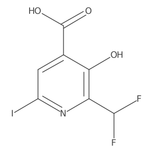 2-(Difluoromethyl)-3-hydroxy-6-iodopyridine-4-carboxylic acid Structure