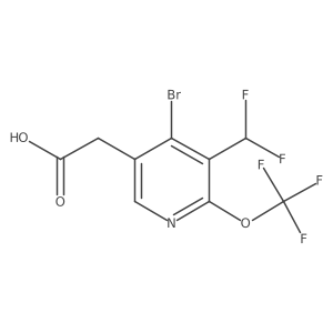 2-[4-bromo-5-(difluoromethyl)-6-(trifluoromethoxy)-3-pyridyl]acetic acid Structure