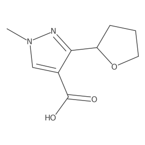 1-methyl-3-(oxolan-2-yl)-1H-pyrazole-4-carboxylic acid Structure