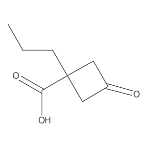 3-Oxo-1-propylcyclobutane-1-carboxylicacid结构式