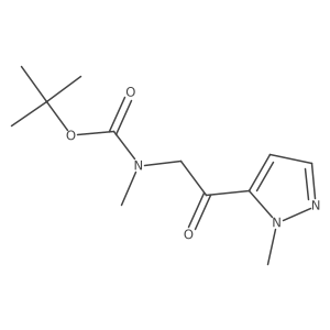 tert-butyl N-methyl-N-[2-(1-methyl-1H-pyrazol-5-yl)-2-oxoethyl]carbamate Structure