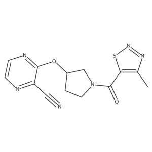 3-((1-(4-Methyl-1,2,3-thiadiazole-5-carbonyl)pyrrolidin-3-yl)oxy)pyrazine-2-carbonitrile结构式