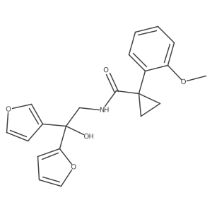 N-(2-(furan-2-yl)-2-(furan-3-yl)-2-hydroxyethyl)-1-(2-methoxyphenyl)cyclopropanecarboxamide结构式