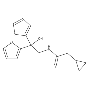 2-cyclopropyl-N-(2-(furan-2-yl)-2-hydroxy-2-(thiophen-2-yl)ethyl)acetamide Structure