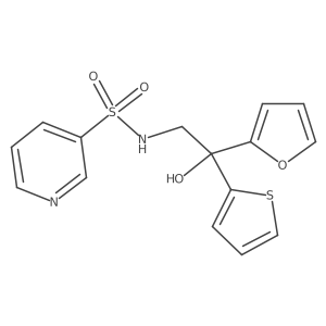 N-(2-(furan-2-yl)-2-hydroxy-2-(thiophen-2-yl)ethyl)pyridine-3-sulfonamide结构式