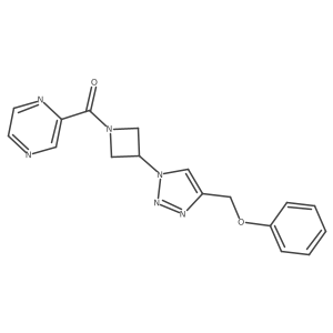 (3-(4-(phenoxymethyl)-1H-1,2,3-triazol-1-yl)azetidin-1-yl)(pyrazin-2-yl)methanone结构式