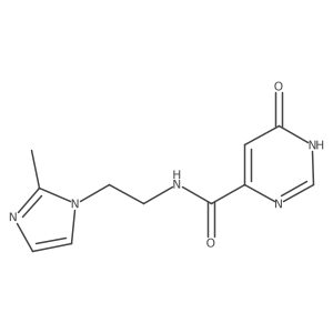6-hydroxy-N-(2-(2-methyl-1H-imidazol-1-yl)ethyl)pyrimidine-4-carboxamide Structure