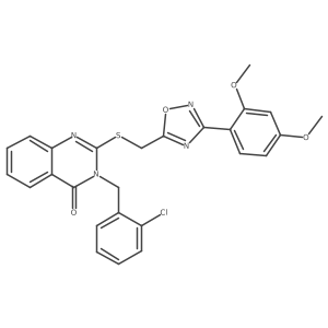 3-(2-chlorobenzyl)-2-(((3-(2,4-dimethoxyphenyl)-1,2,4-oxadiazol-5-yl)methyl)thio)quinazolin-4(3H)-one Structure