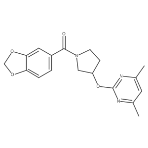 Benzo[d][1,3]dioxol-5-yl(3-((4,6-dimethylpyrimidin-2-yl)oxy)pyrrolidin-1-yl)methanone Structure