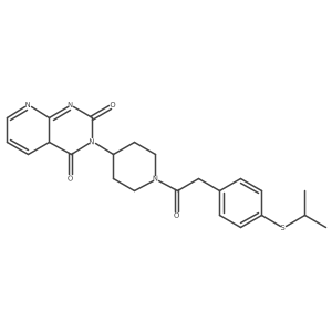3-[1-[2-(4-propan-2-ylsulfanylphenyl)acetyl]piperidin-4-yl]-4aH-pyrido[2,3-d]pyrimidine-2,4-dione结构式