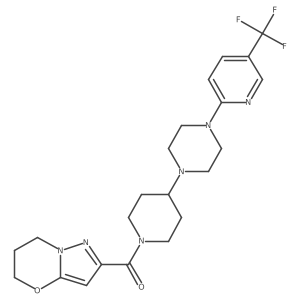 (6,7-dihydro-5H-pyrazolo[5,1-b][1,3]oxazin-2-yl)(4-(4-(5-(trifluoromethyl)pyridin-2-yl)piperazin-1-yl)piperidin-1-yl)methanone Structure