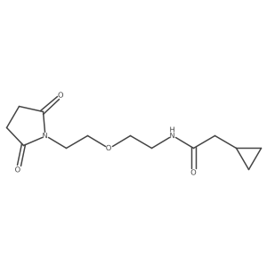 2-cyclopropyl-N-(2-(2-(2,5-dioxopyrrolidin-1-yl)ethoxy)ethyl)acetamide结构式