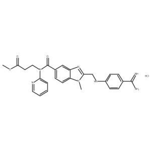 1-Methyl-2-[N-(4-amidinophenyl)aminomethyl]benzimidazol-5-yl-carboxylic acid-N-(2-pyridyl)-N-(2-methoxycarbonylethyl)amide Hydrochloride结构式