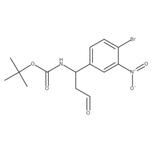 tert-butyl N-[(1R)-1-(4-bromo-3-nitrophenyl)-3-oxopropyl]carbamate Structure
