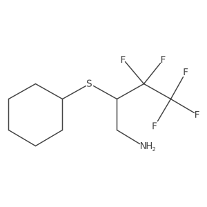 2-(Cyclohexylsulfanyl)-3,3,4,4,4-pentafluorobutan-1-amine结构式
